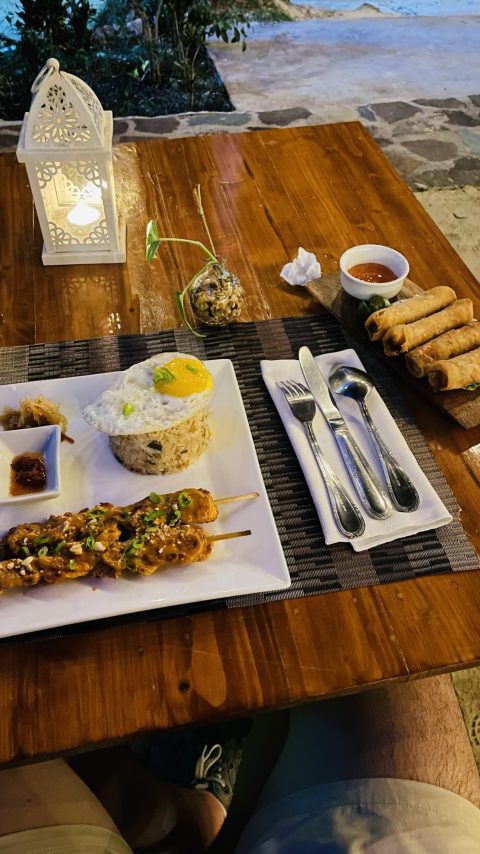 적당히 나온 꼬치와 볶음밥