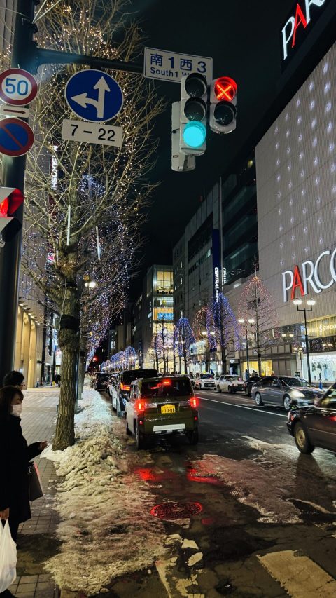 삿포로의 밤거리
